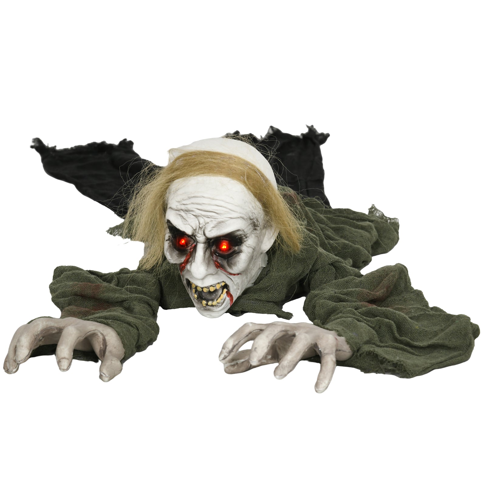 167 Cm Halloween Outdoor Decoration Crawling Zombie, Sound Activated