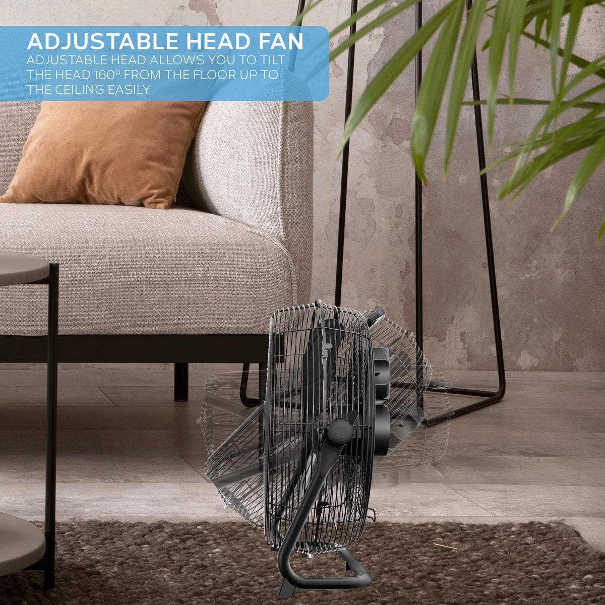 14/16/20" Circular Floor Fan - Powerful Air Cooling Fan With 3 Speed Settings | 16" | Black