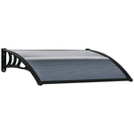 Door Canopy, Outdoor Rain Shelter, 100 X 75cm | Black