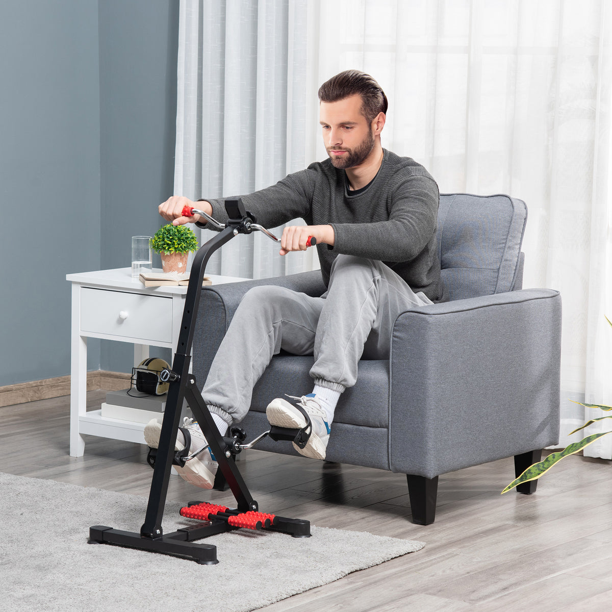 HOMCOM Pedal Rehabilitation Exercise Bike For Seniors And Elderly