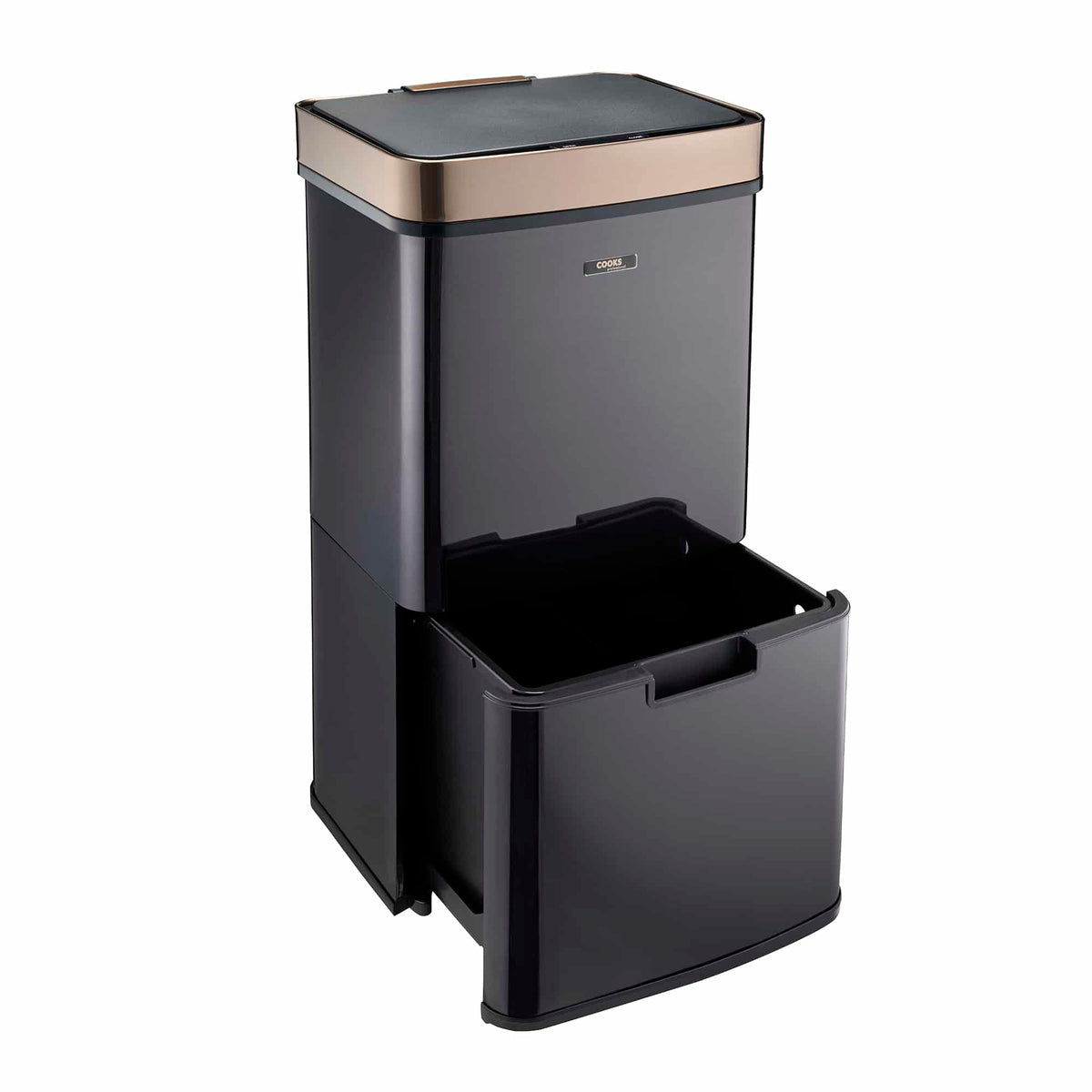 75l Sensor Recycling Bin With Food Caddy | 75L | Black & Copper