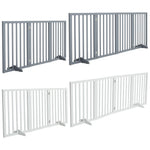 Foldable Freestanding 3/4-panel Pet Gate, Indoor Safety Barrier For Doorways, Halls & Staircases | Small | White