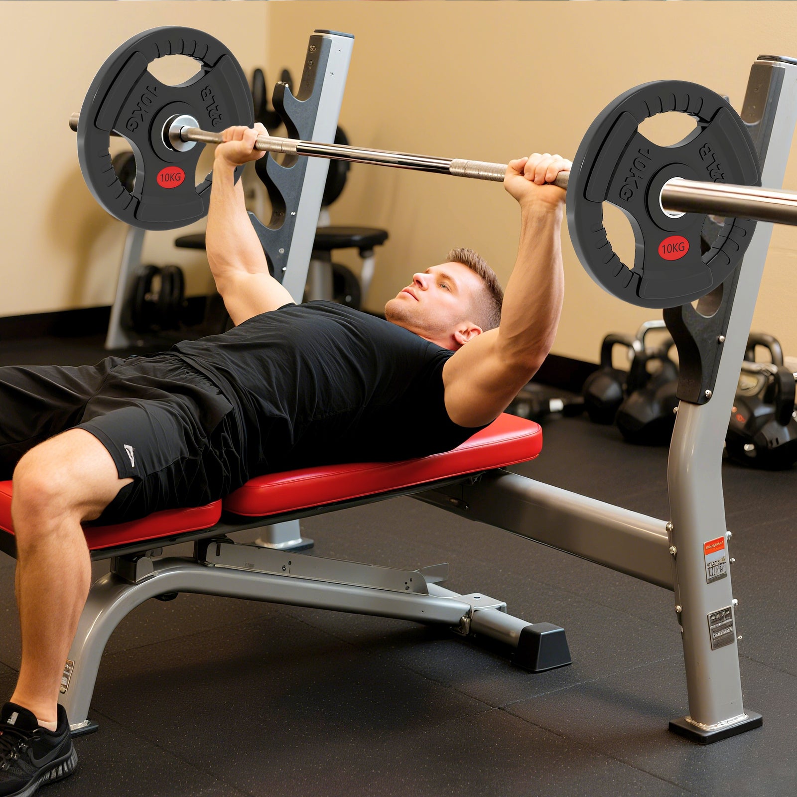 Olympic Weight Plates, Weight Plate Discs | 2 x 10kg | Black