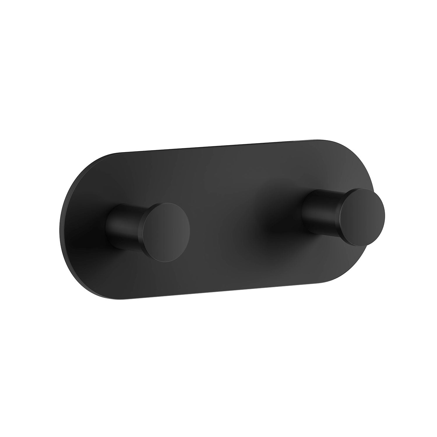 Stainless Steel Towel Hooks Self Adhesive Wall Mounted | Double | Black