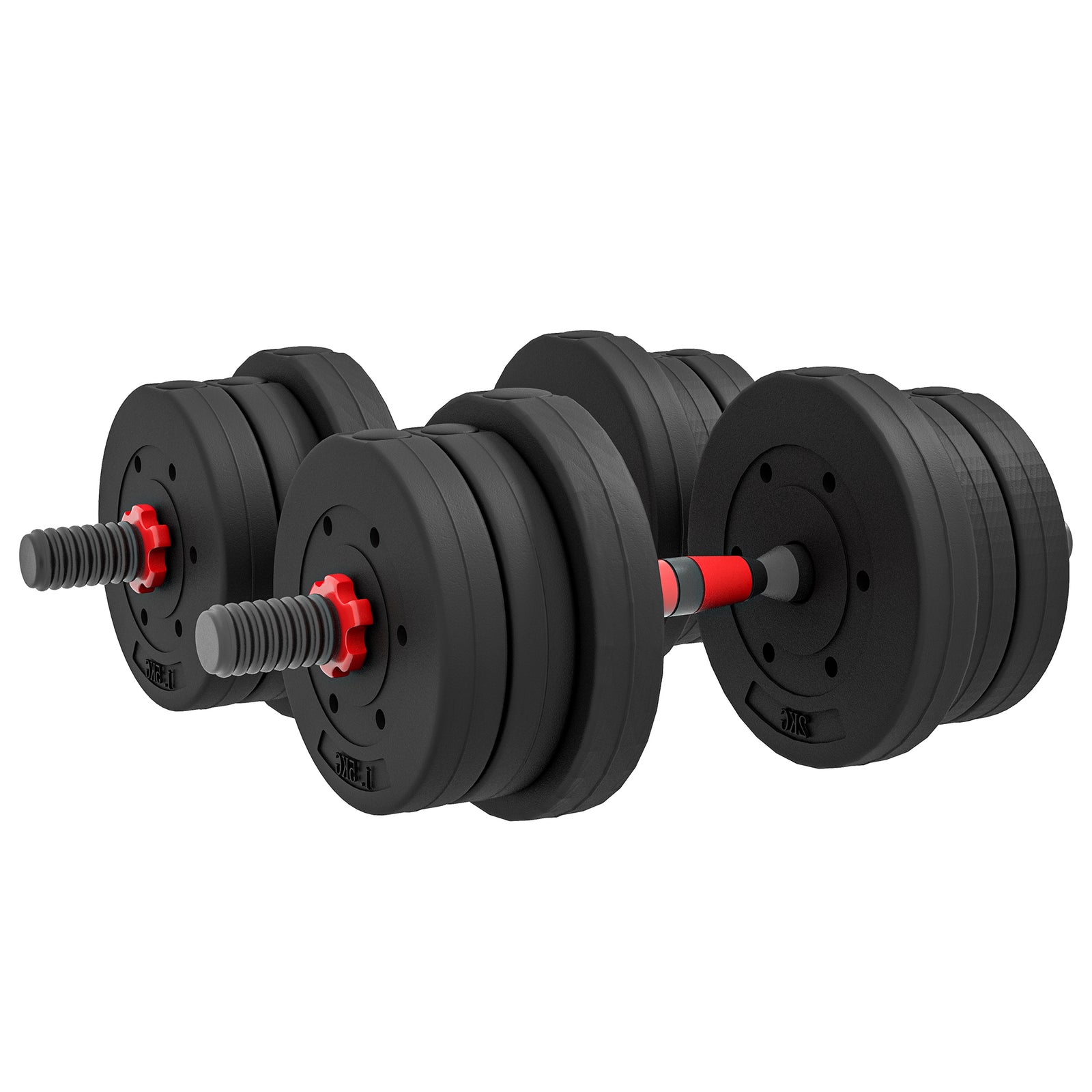 Adjustable 2 In 1 Barbell Dumbbells Set | 20kg | Black