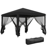 Heavy Duty Pop Up Gazebo With Removable Mesh Sidewall | Black