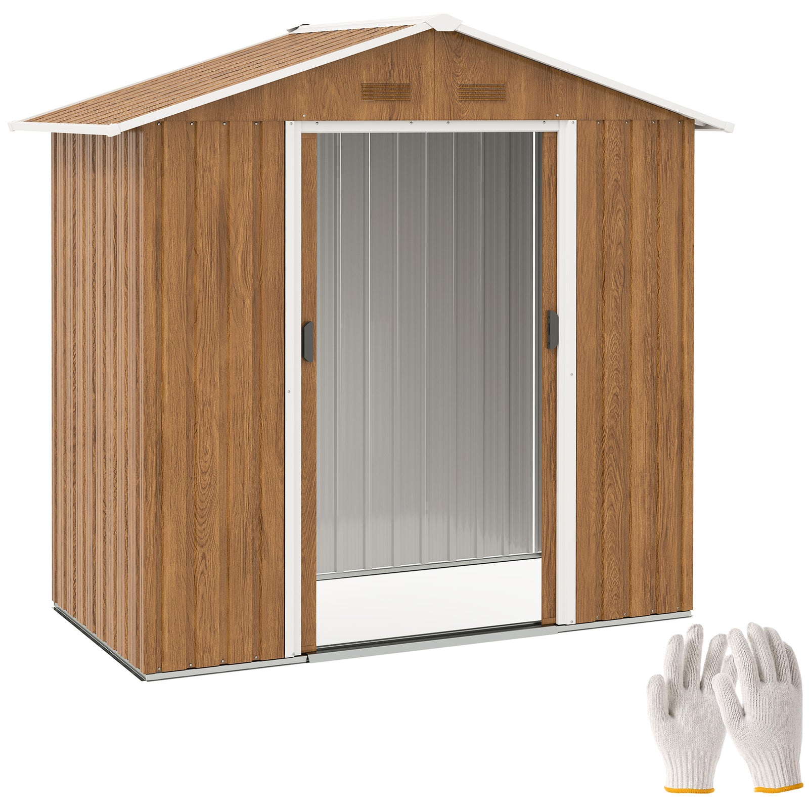6.5ft X 3.5ft Garden Shed, Metal Shed For Garden Storage