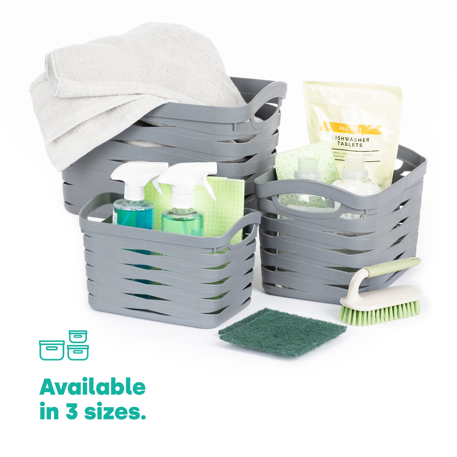 Kaari Grey Woven Basket - 7l