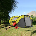 4-5 Person Camping Tent Dome Pop-up Tent  With Windows | Yellow