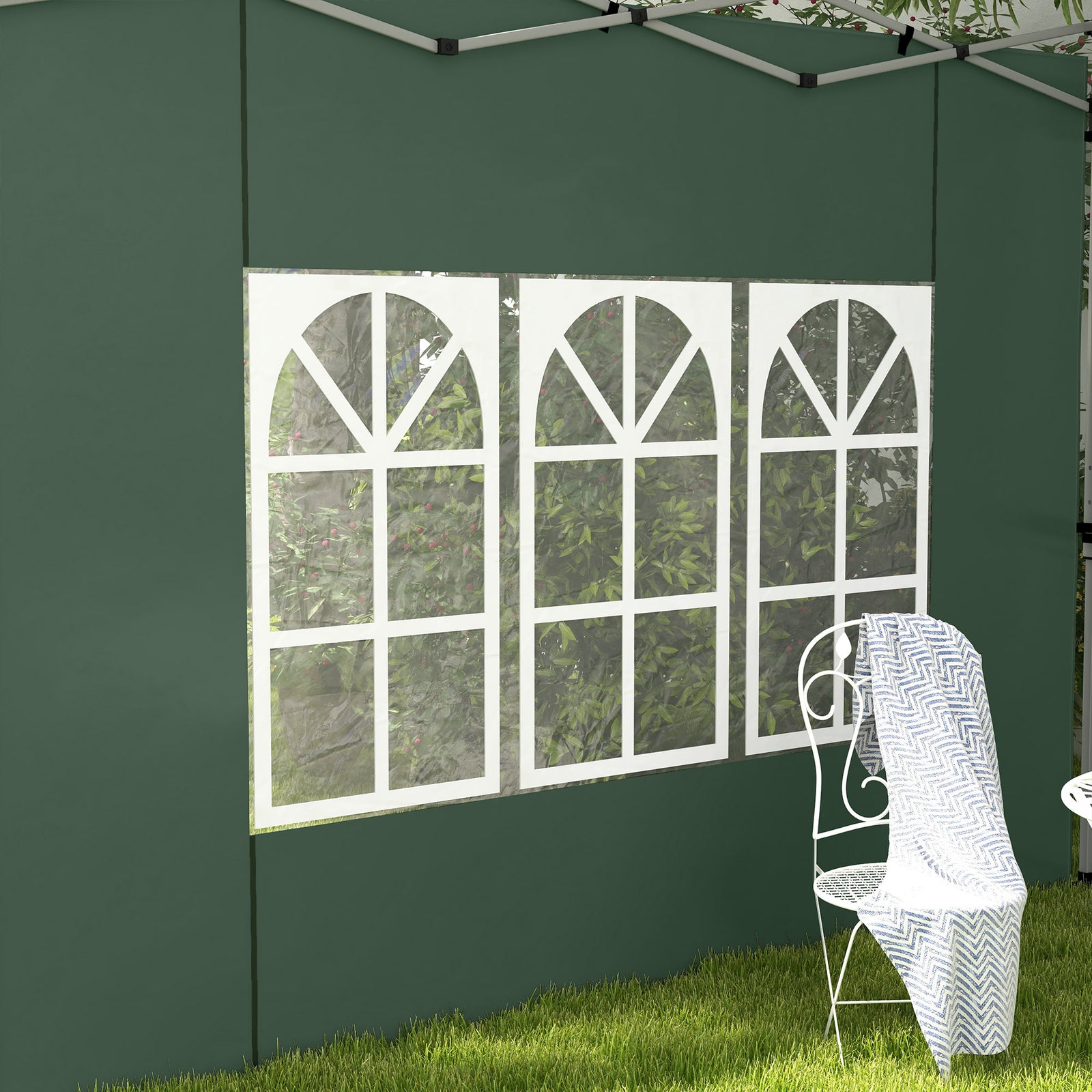 Gazebo Side Panels For 3x3(m) Or 3x4m Pop Up Gazebo, 2 Pack | Green