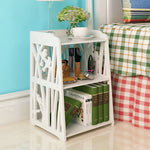 Rustic Small White Bedside Table