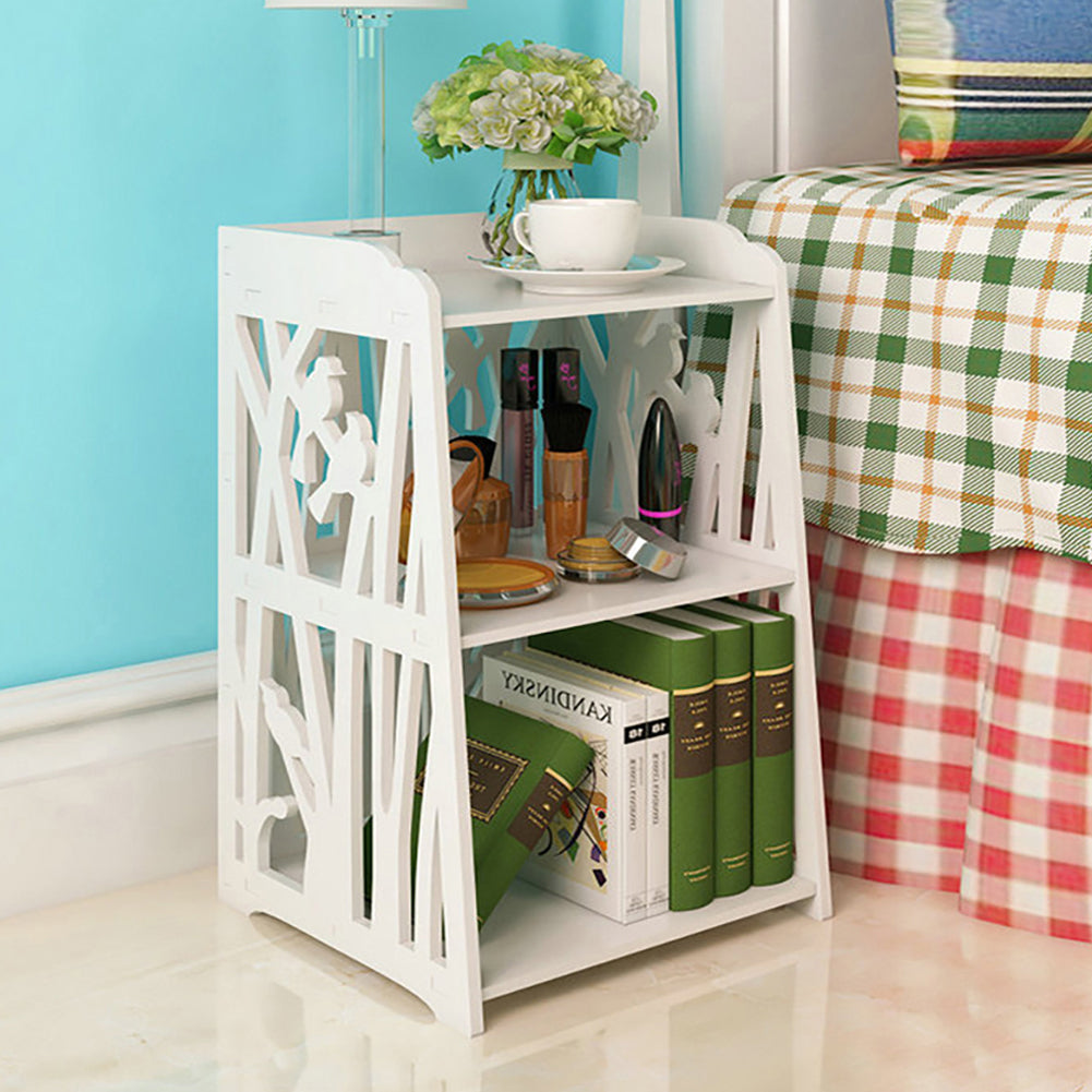 Rustic Small White Bedside Table