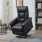Power Lift Chair Pu Leather Electric W/ Side Pocket | Black