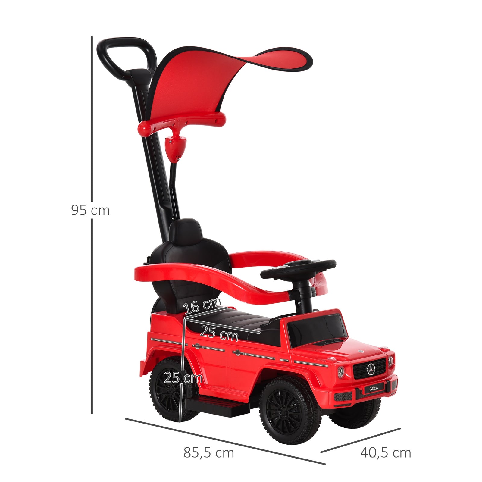 Kids Ride-on Push Car 3 In 1 Benz G350 Baby Floor Slider Walker | Red