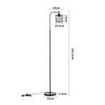 Breeins Industrial Metal Floor Light With Mesh Lampshade