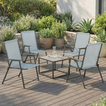 Folding Garden Chairs, Outdoor Chairs Set | Set of 4 | Grey