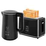 1.5l 3000w Fast Boil Electric Kettle And 2 Slice Toaster Set | Black
