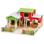 Wooden 'cobblestone' Farm Playset, Removable Roof Panels