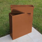 Long Zinc Galvanised Tall Trough Planter | 75cm x 25cm x 90cm | Copper