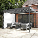 Anthracite Aluminium Pergola With White Blinds | 3m x 4m | Anthracite