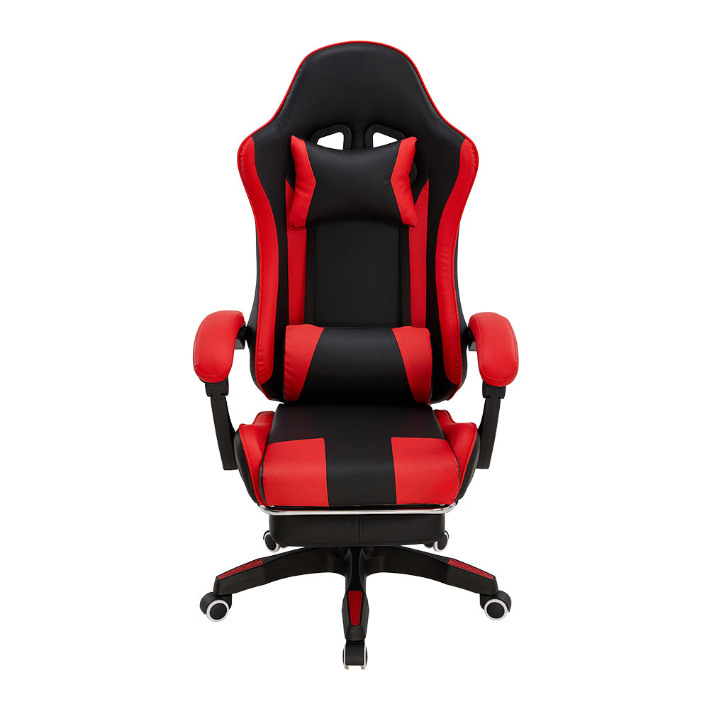 Rgonomic Gaming Chair With Adjustable Height & Backrest Office Computer Chair With Footrest And Pillow | Red