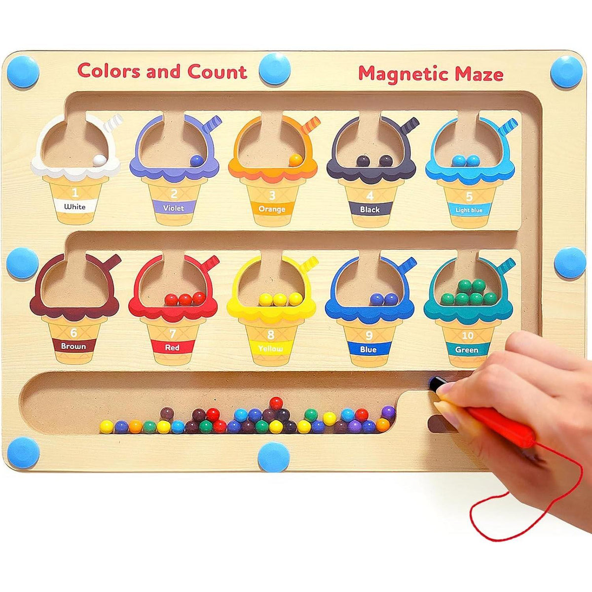 Dyzi Magnetic Colourful Number Maze Educational Puzzle Toy