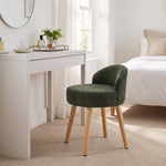 Breeins Chenille Dressing Table Stool With Rubberwood Legs