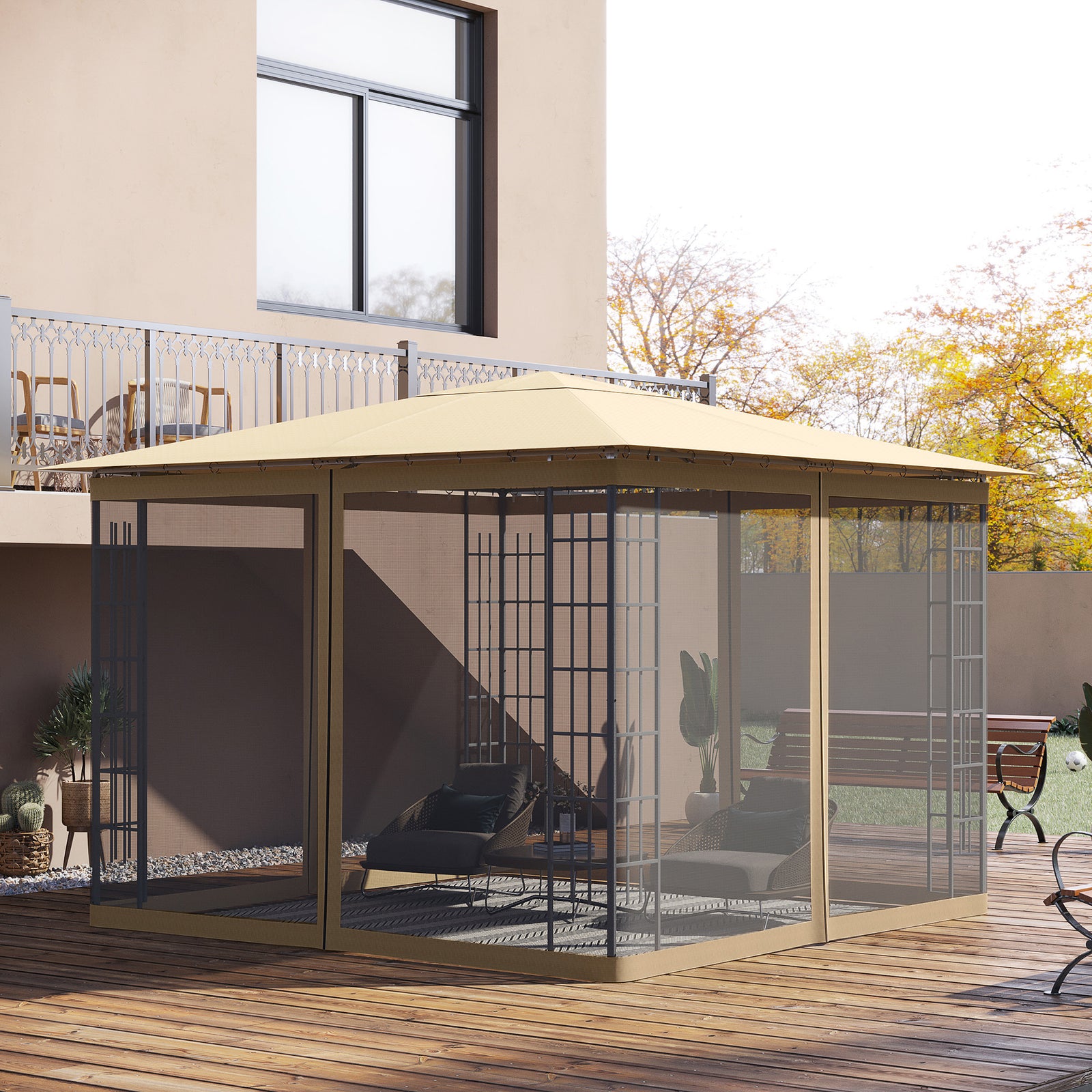 302x207cm Universal Gazebo Mesh Netting Screen Walls