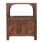 Arc-line Bedside Table, 1 Drawer, 1 Open Shelf, brown