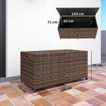 650l Garden Storage Box With Wheels, Waterproof Liner | Brown