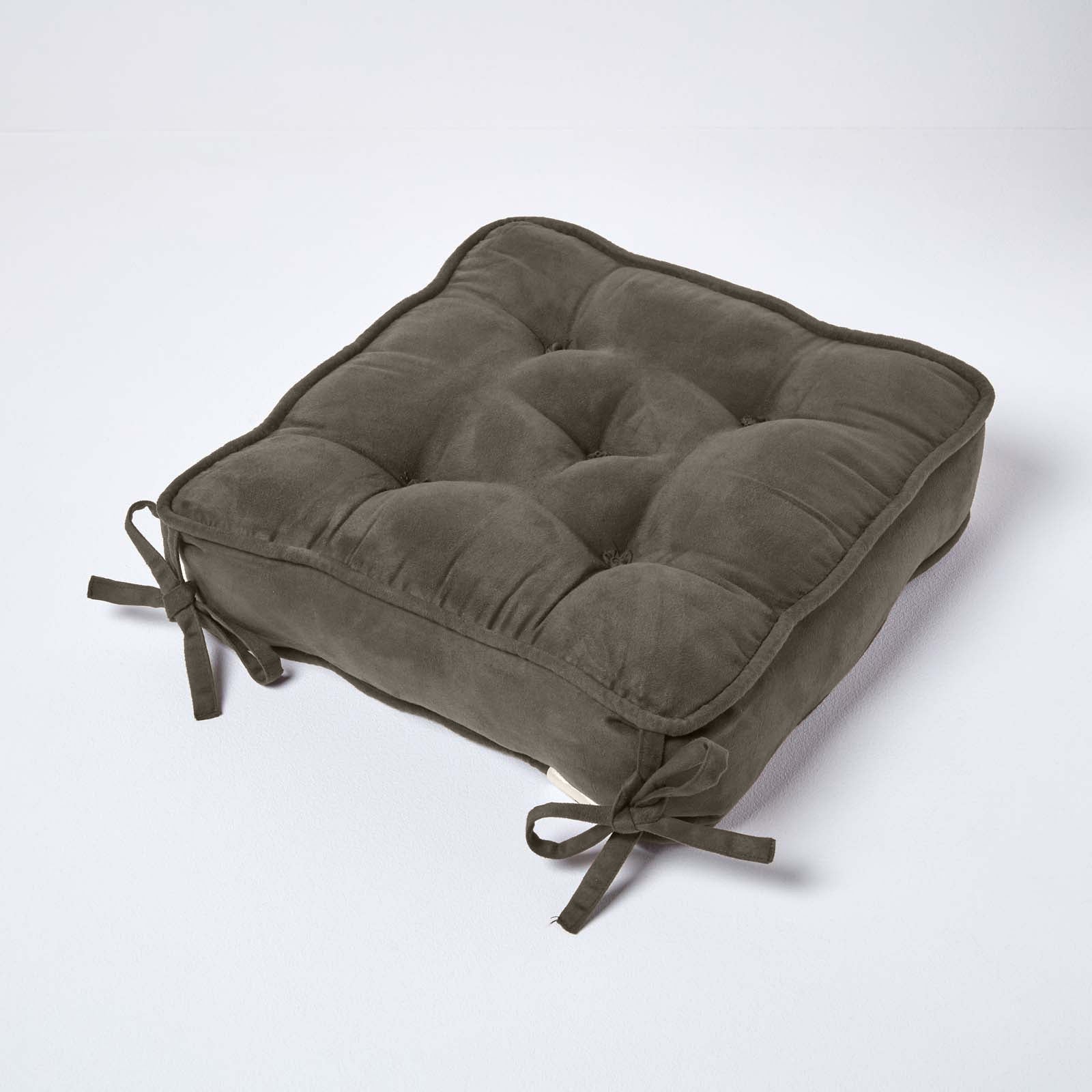 Faux Suede Dining Chair Booster Cushion | 40cm x 40cm | Grey