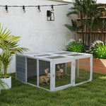 Rabbit Hutch Small Animal Guinea Pig House With Openable Roof Grey