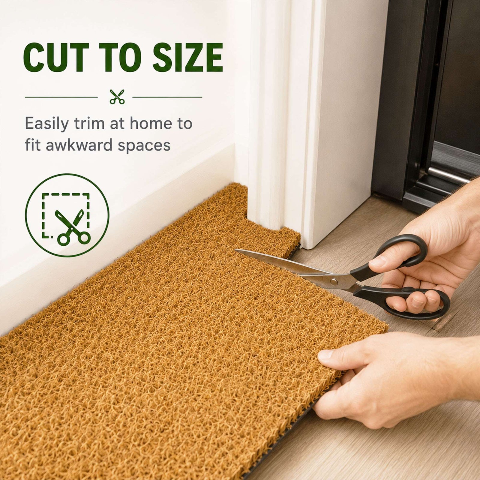 Natural Coconut Coir Plain Door Mat | 40 x 60cm | Brown