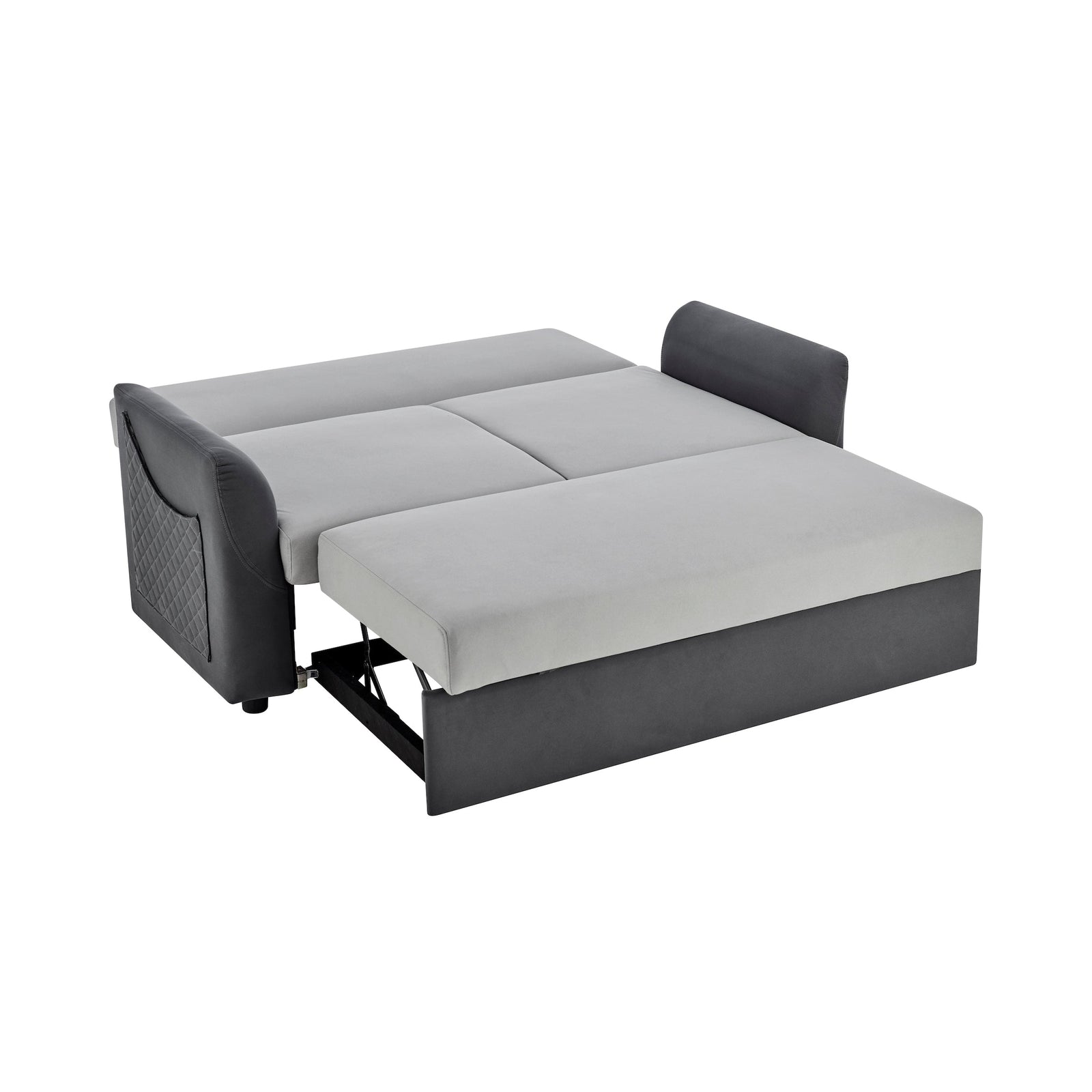 Faux Suede Double Pull-out Sofa Bed - 2 Seater