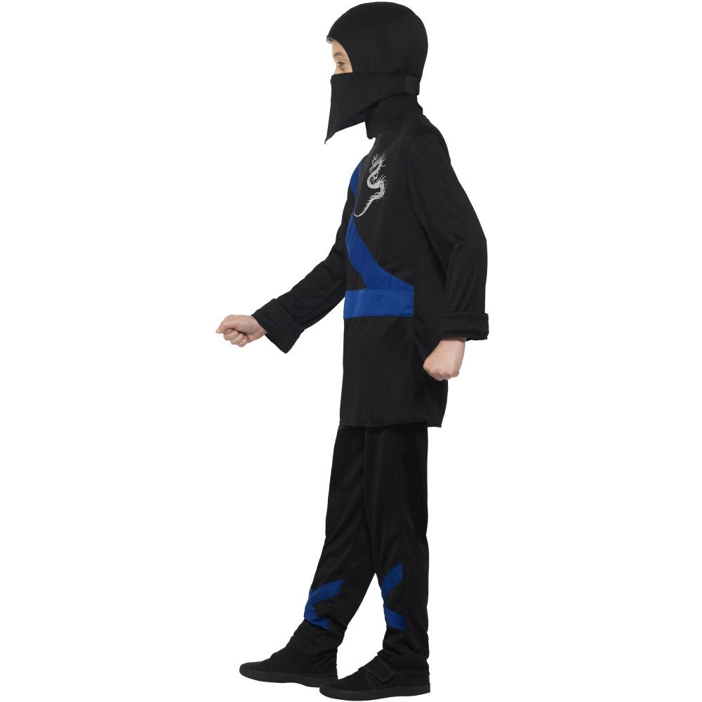 Ninja Assassin Costume, Black & Blue | Age 7-9