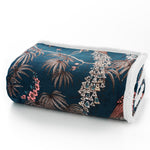 Snuggle Warm Fleece 140x180cm Throw Peacocks Blue