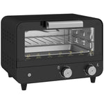 Small Toaster Oven, 12l Mini Countertop Oven With Glass Door, Black