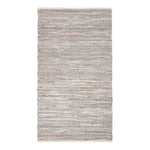 Real Leather Handwoven Diamond Pattern Rug | 120cm x 180cm | Grey