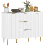 Sideboard Buffet Cabinet W/ 3 Drawers And Adjustable Shelves