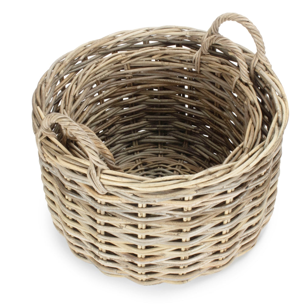 Curved Base Rattan Storage Basket | Set of 2 | Natural