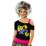 Ladies 1980s Printed One Shoulder T-shirt | Medium