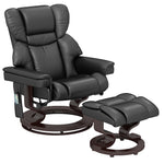 Massage Recliner Chair With Footstool Adjustable Backrest | One Size | Black