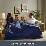 Comfort Control Heated Throw | Navy Blue