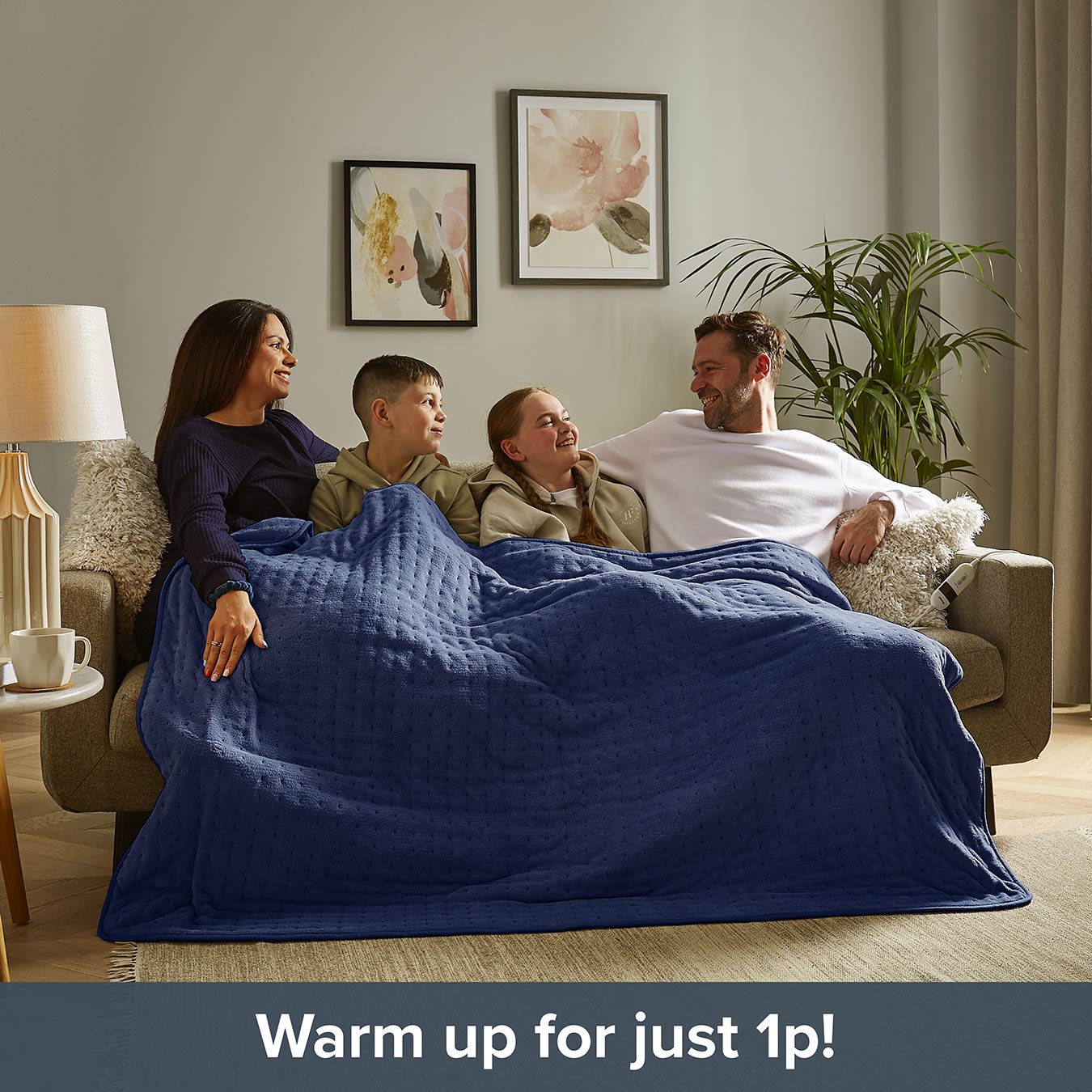 Comfort Control Heated Throw | Navy Blue