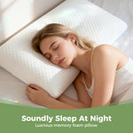 Lavio Contour Pillow Memory Foam For Neck Support Pressure Relief Hypoallergenic