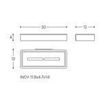 Bathroom Shelf Rectangular, 30 Cm White Matt Metal & Plastic Wall-mounted