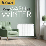 Electric Radiator Panel Heater Wall Mounted Advanced Timer Digital Thermostat, Bathroom Safe Room Heater | 2000w | White