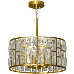 HOMCOM Modern Flush Mount Ceiling Light, Crystal Chandelier For Living Room