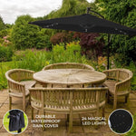 3m Led Cantilever Parasol | Black
