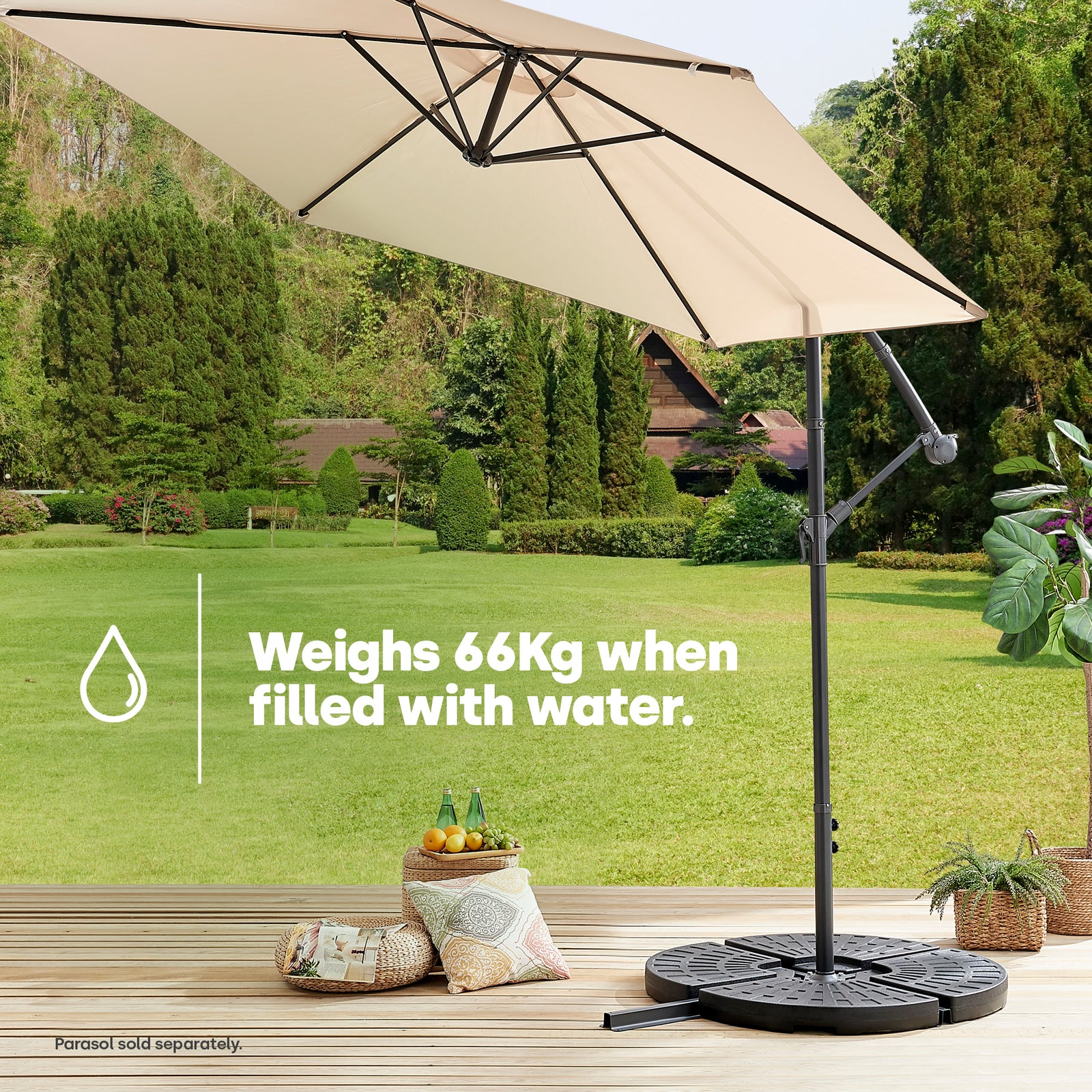 Sand Or Water Filled Parasol Base - Black